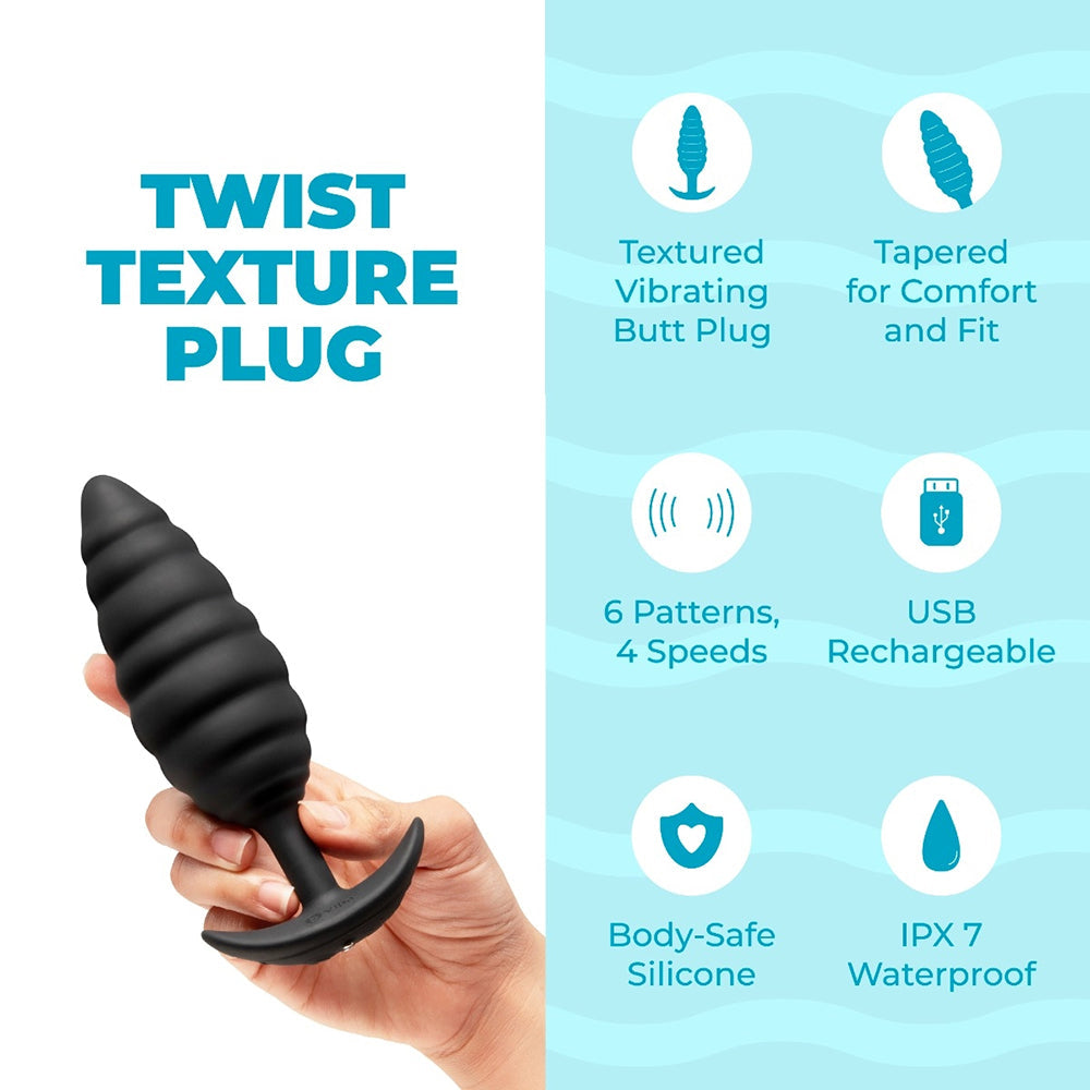 b-Vibe Twist Texture Plug Black