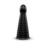 b-Vibe Cone 10 in. Tapered & Ribbed Dildo with Suction Cup