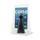 b-Vibe Cone 10 in. Tapered & Ribbed Dildo with Suction Cup