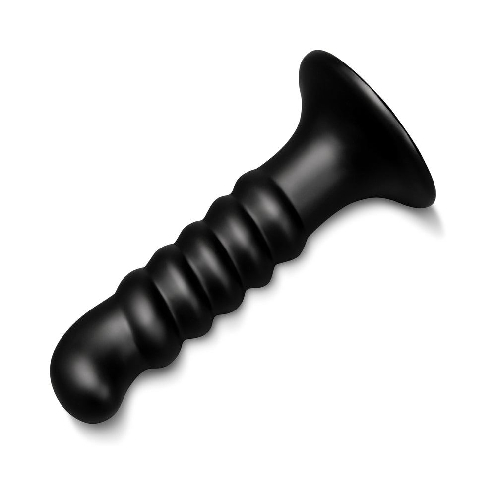 b-Vibe Krush 9.5 in. Curved & Ribbed Dildo with Suction Cup