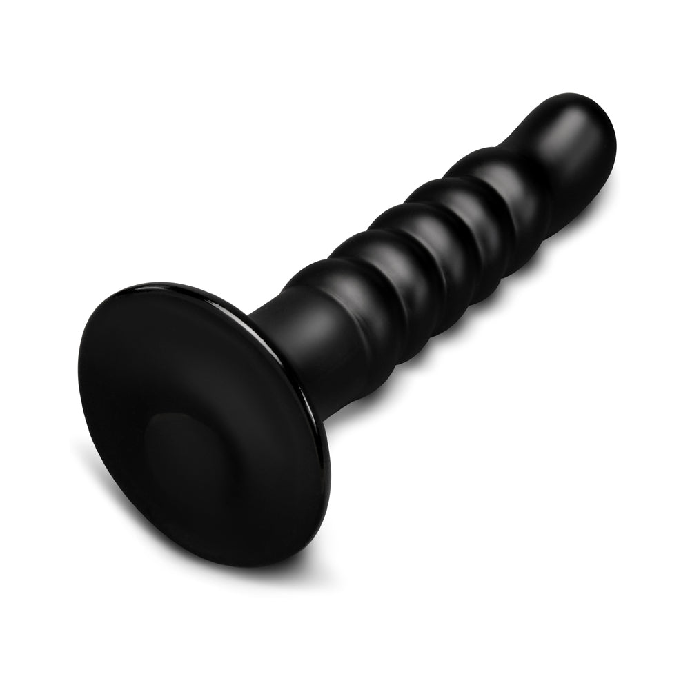 b-Vibe Krush 9.5 in. Curved & Ribbed Dildo with Suction Cup