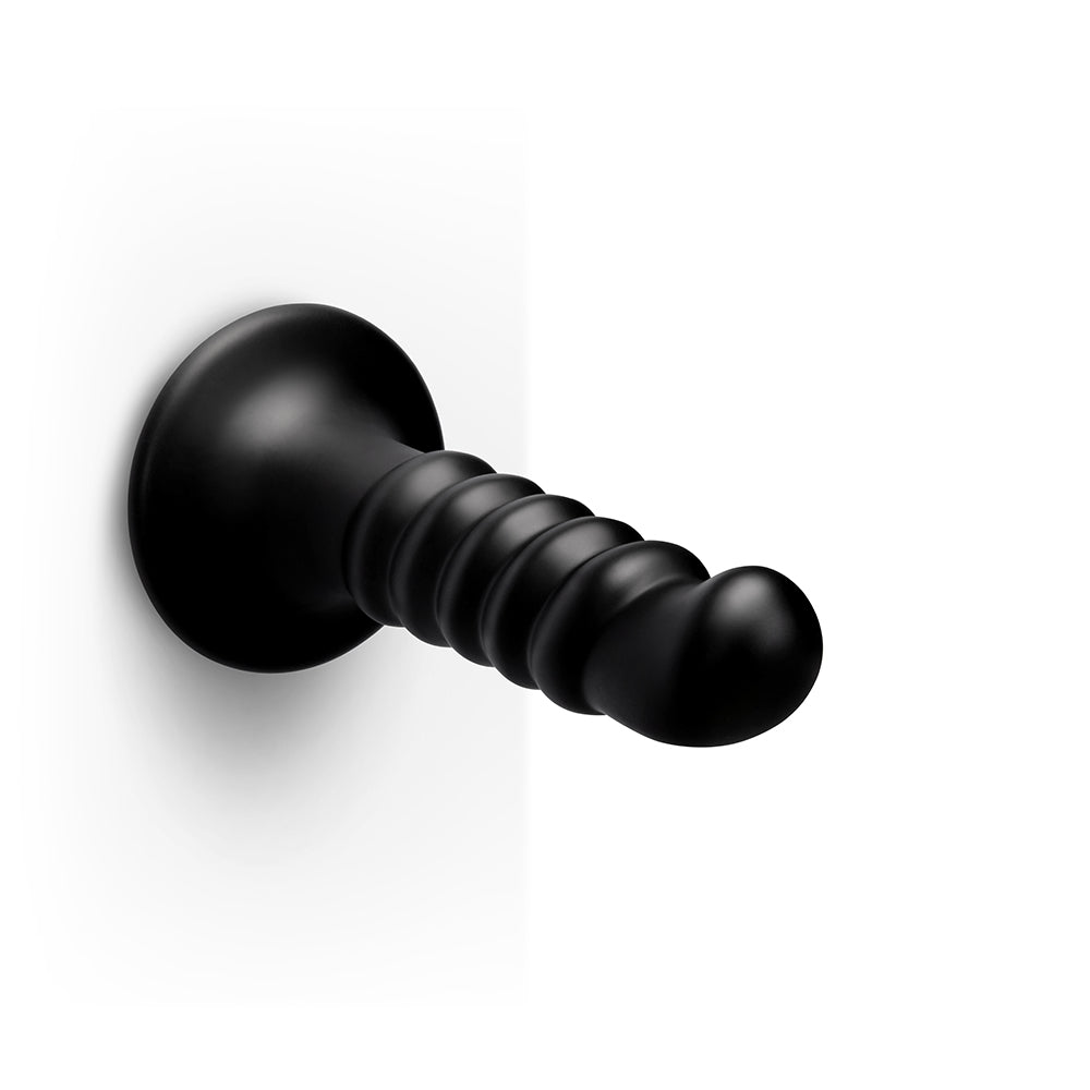b-Vibe Krush 9.5 in. Curved & Ribbed Dildo with Suction Cup