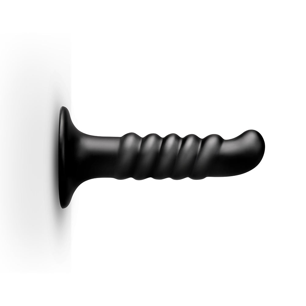 b-Vibe Krush 9.5 in. Curved & Ribbed Dildo with Suction Cup