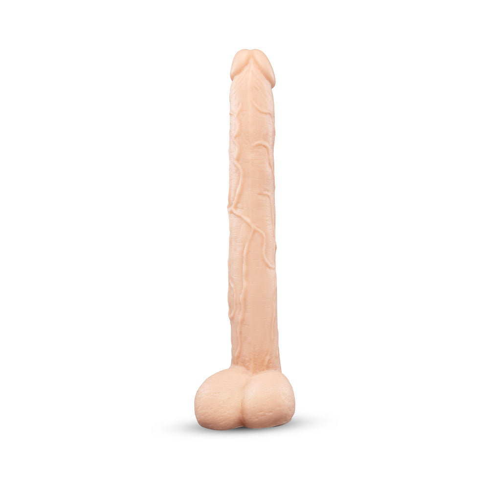 b-Vibe Bone 17 in. Deep-Insert Dildo with Realistic Balls and Suction Cup