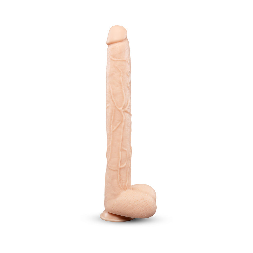 b-Vibe Bone 17 in. Deep-Insert Dildo with Realistic Balls and Suction Cup