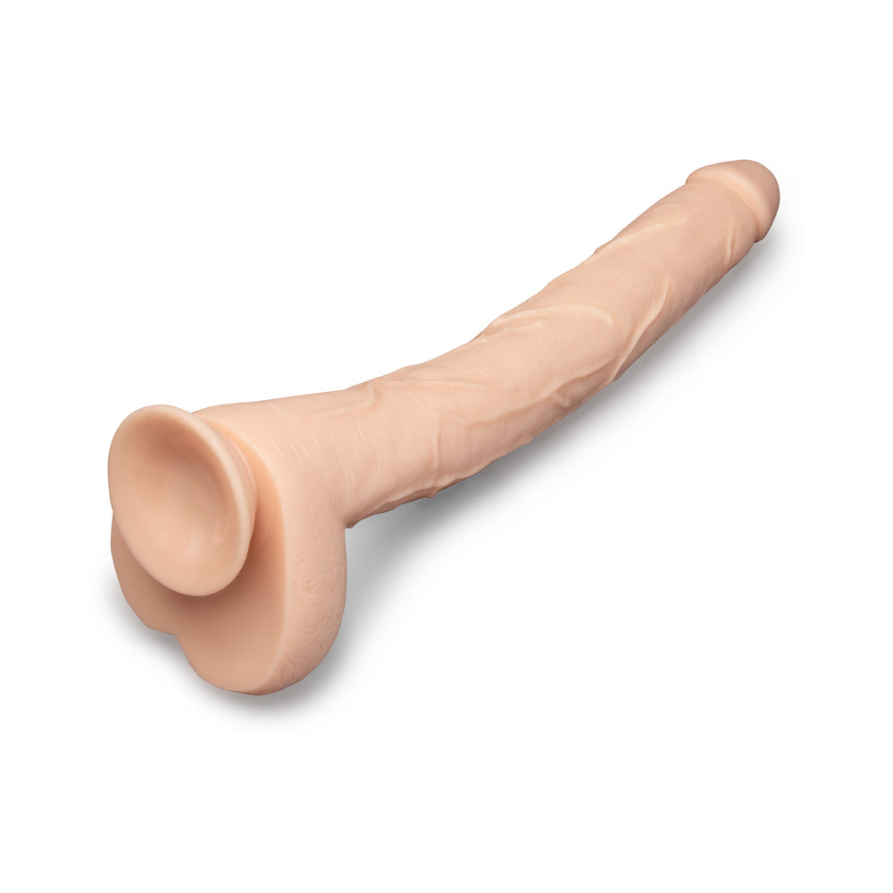 b-Vibe Bone 17 in. Deep-Insert Dildo with Realistic Balls and Suction Cup