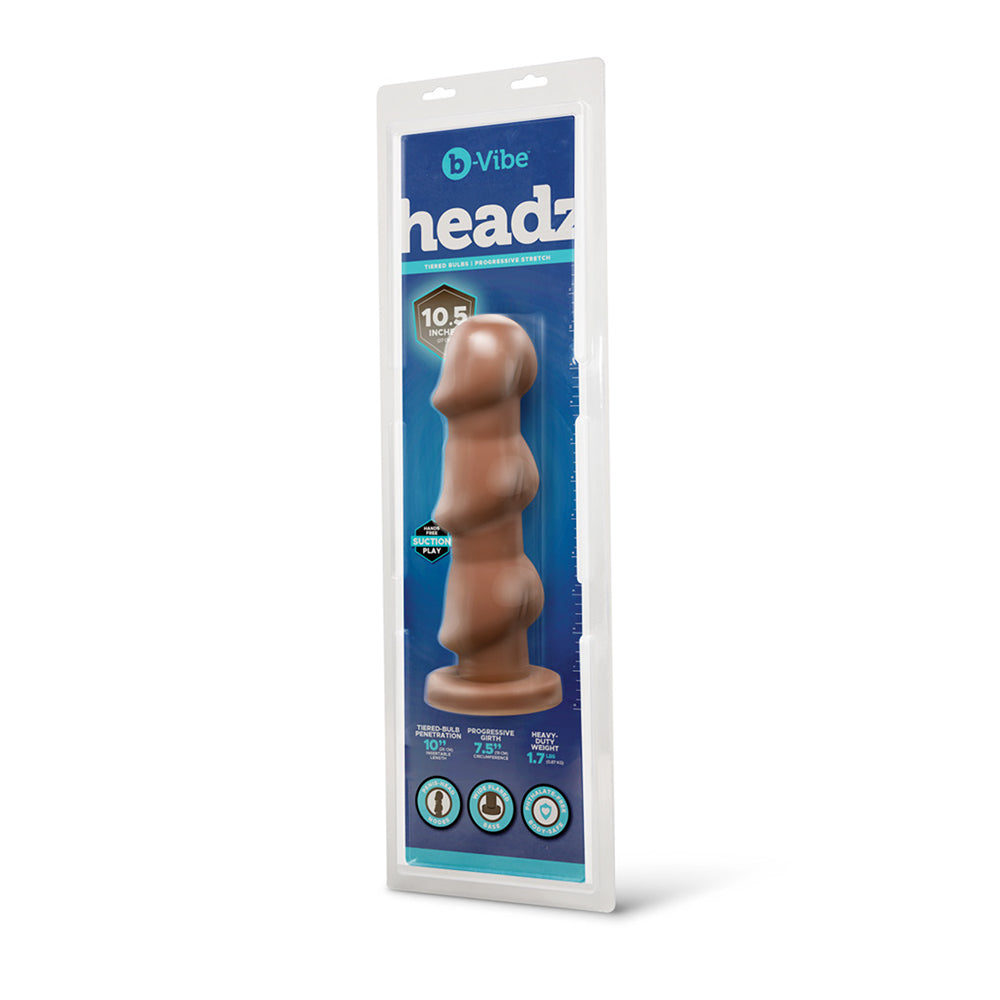b-Vibe Headz 10.5 in. Multi-Bulb Dildo with Flared Base