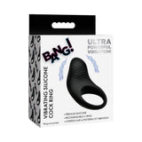BANG! Vibrating Silicone Cock Ring Black