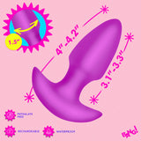 BANG! Thrusting & Vibrating Silicone Butt Plug Purple