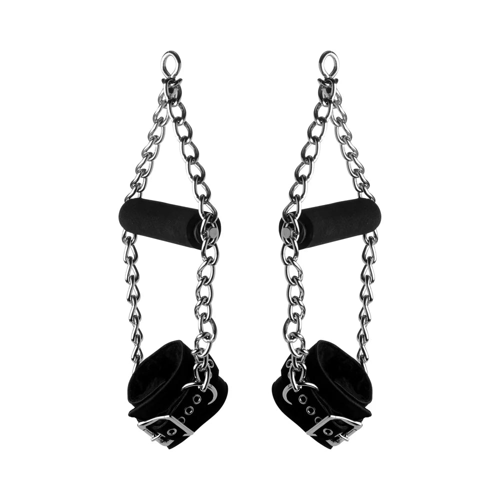 Strict Leather Fur Lined Nubuck Suspension Cuffs with Grip