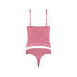 Magic Silk Wisteria Mist Bustier Cami & Thong Set Pink S/M