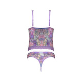Magic Silk Wisteria Mist Bustier Cami & Thong Set Floral L/XL