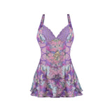Magic Silk Wisteria Mist Halter Babydoll & G-Set Floral L/XL