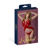 Magic Silk Rush Merry Widow & Panty Set Red S/M