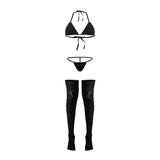 Magic Silk Seamless Bra, Panty & Thigh Highs Black O/S