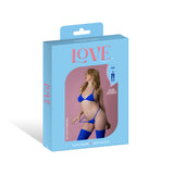 Magic Silk Seamless Bra, Panty & Thigh Highs Blue O/S