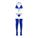 Magic Silk Seamless Bra, Panty & Thigh Highs Blue O/S