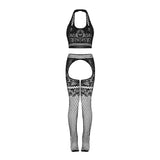 Magic Silk Seamless Cami & Gartered Thigh High Black O/S