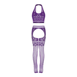 Magic Silk Seamless Cami & Gartered Thigh High Violet O/S