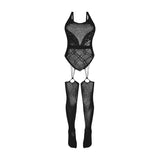 Magic Silk Seamless Gartered Bodystocking Black O/S
