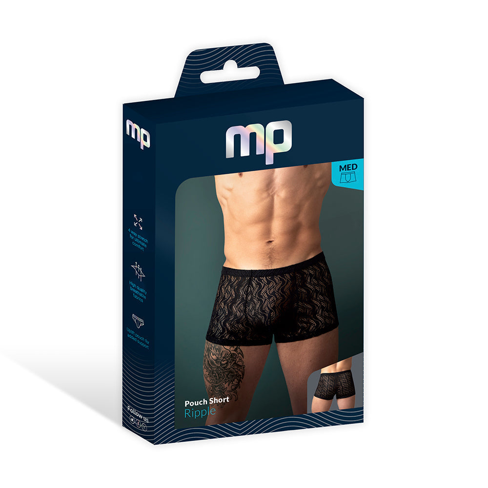 Male Power Ripple Pouch Short Black M