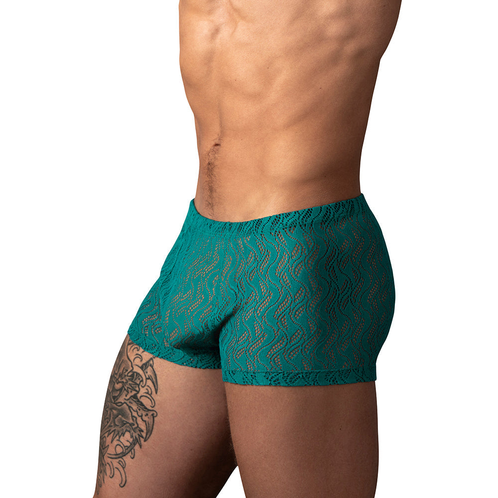 Male Power Ripple Pouch Short Teal M