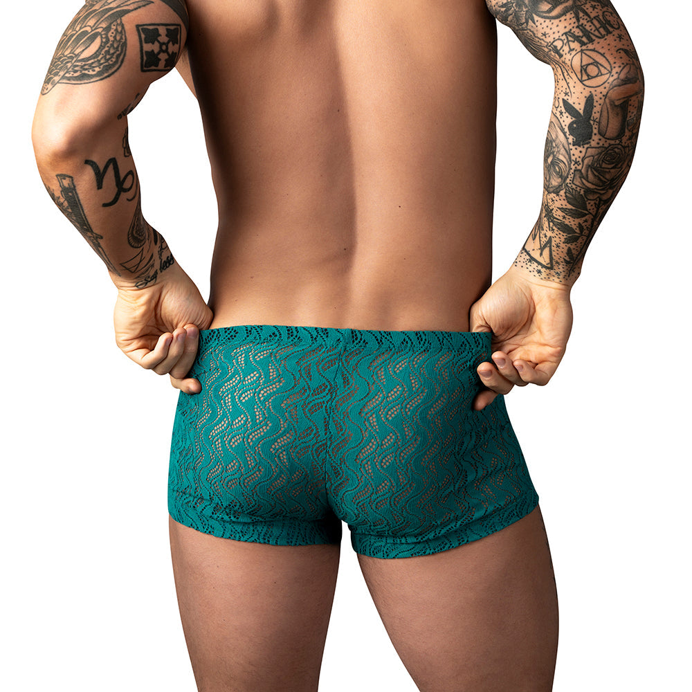 Male Power Ripple Pouch Short Teal L