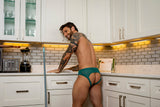 Male Power Ripple Moon Jock Teal S/M