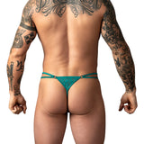 Male Power Ripple Micro V String Teal S/M