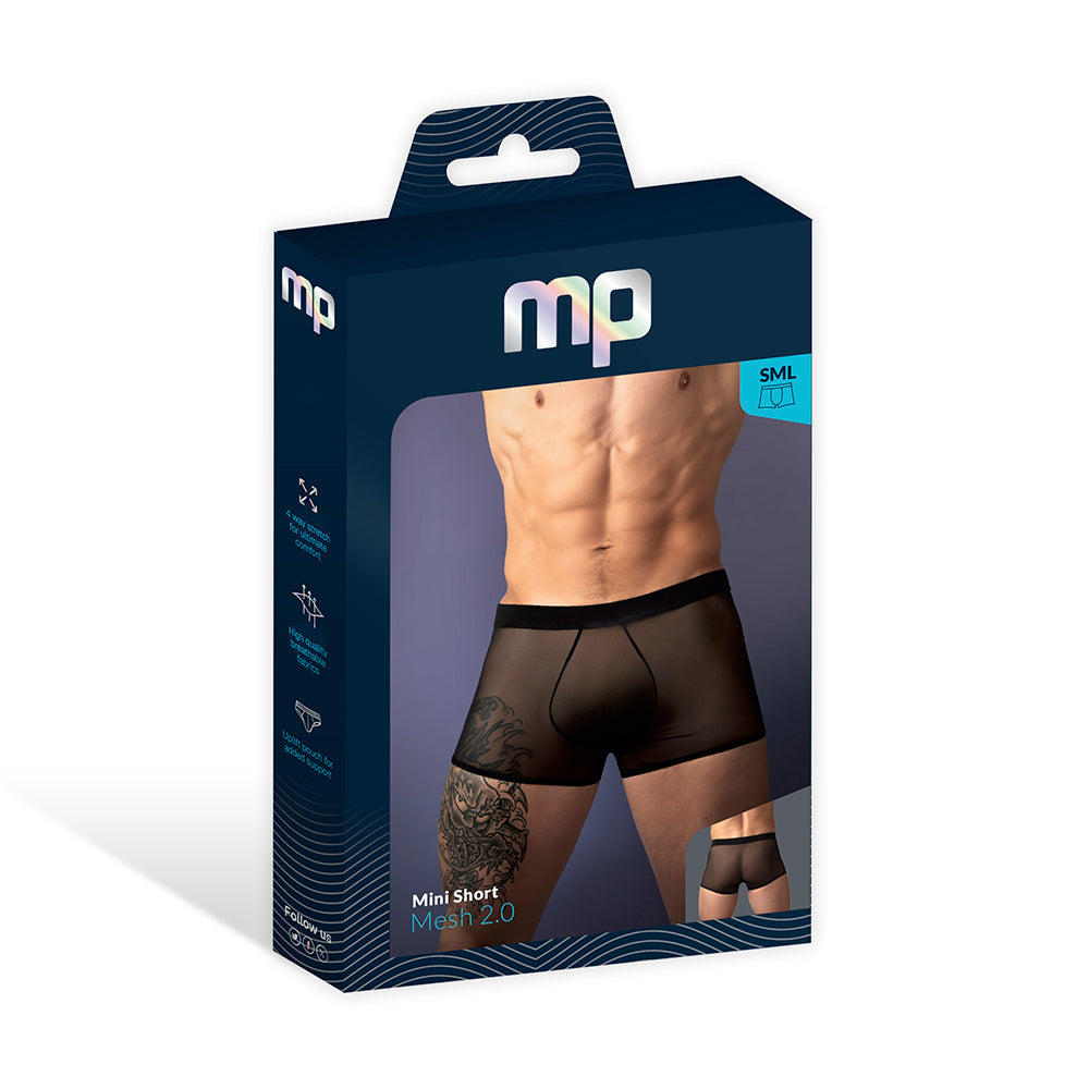 Male Power Mesh 2.0 Mini Short Black XL
