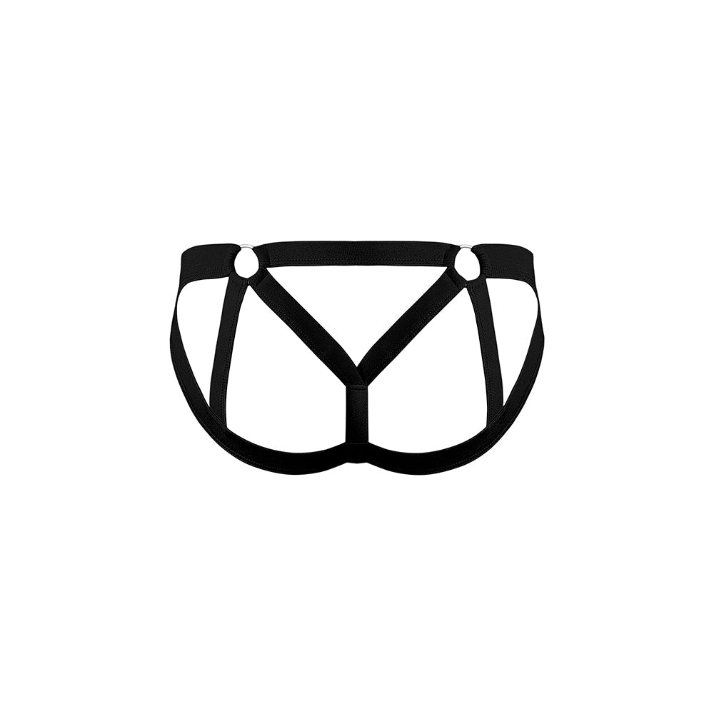 Male Power Mesh 2.0 Strappy Ring Jock Black S/M
