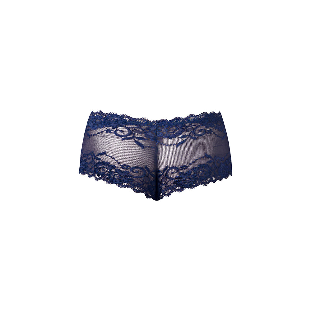 Male Power Sassy Lace Mini Short Sheer Pouch Navy L