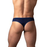 Male Power Sassy Lace Open Ring Thong Navy L/XL