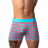 Male Power So Cumfy Gingham Boxer Brief Turquoise S