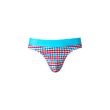 Male Power So Cumfy Gingham Thong Turquoise S/M