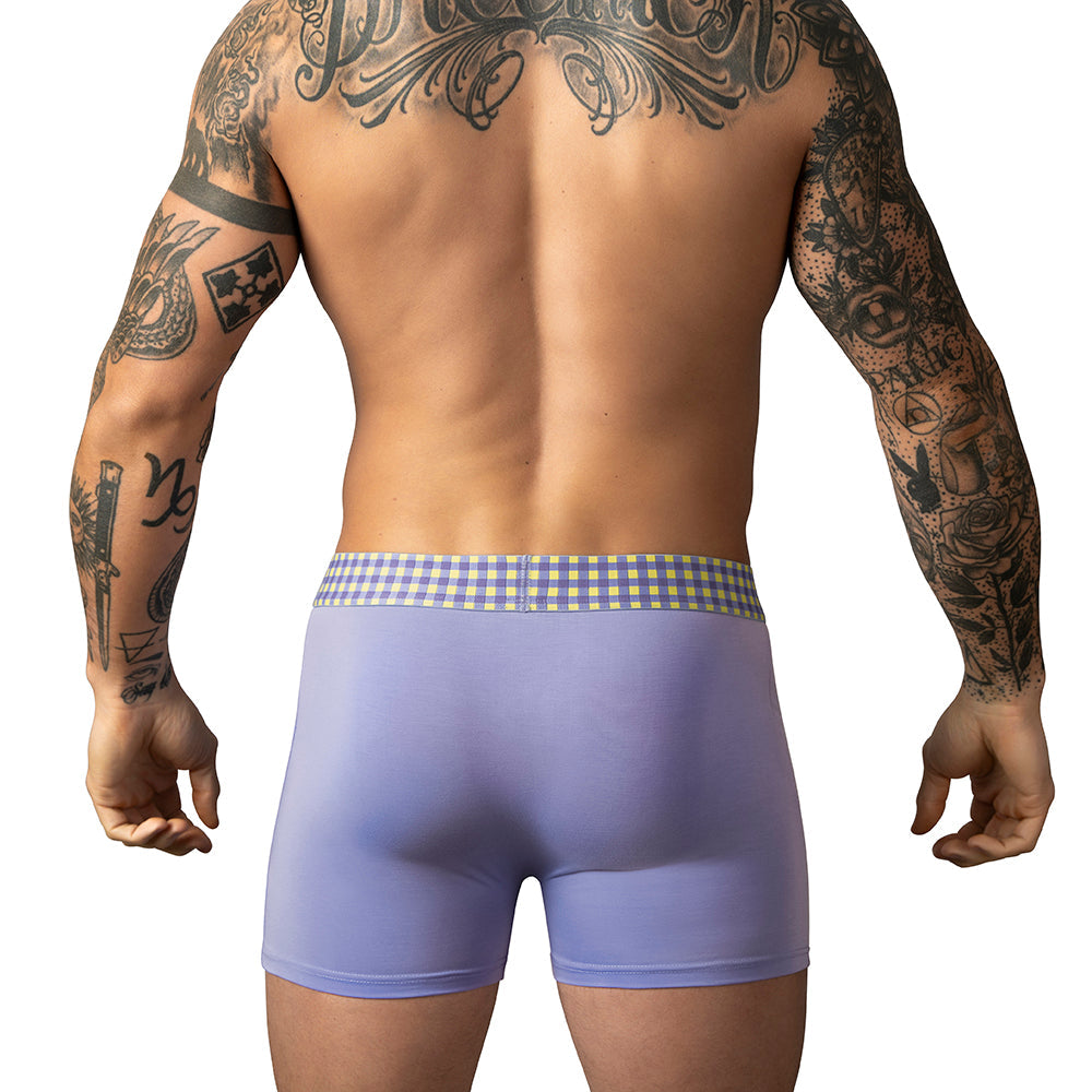 Male Power So Cumfy Gingham Boxer Brief Purple M