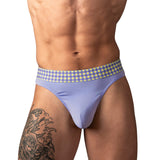 Male Power So Cumfy Gingham Thong Purple L/XL