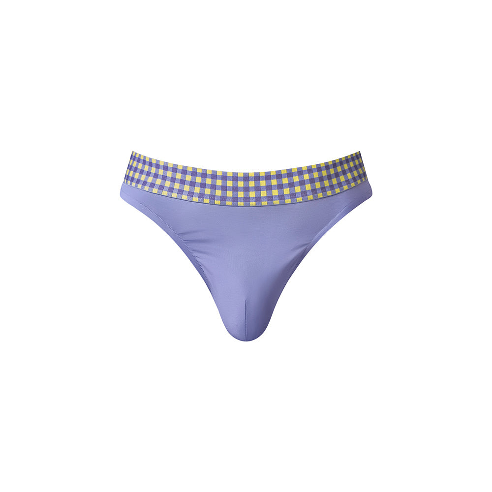 Male Power So Cumfy Gingham Thong Purple L/XL