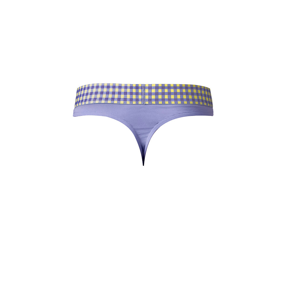 Male Power So Cumfy Gingham Thong Purple L/XL