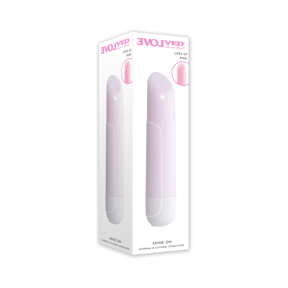 Evolved Shine On Glowing Pink Vibrating Bullet White/Pink