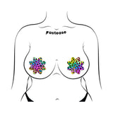 Pastease Rainbow Cheetah Leopard Print Petal Breast Pasties