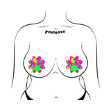 Pastease Neon Pink Graffiti Paint Splatter Petal Breast Pasties