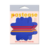 Pastease Vibrant Retro Stripes on Blue Petal Breast Pasties
