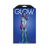 Fantasy Lingerie Glow Paradigm UV Reactive Halter Teddy Bodystocking O/S