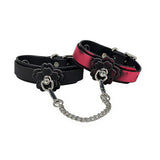 Heat Tease Flower Cuffs Black/Pink
