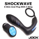 JOCK Electro Shockwave E-Stim Anal Plug w/ C-Ring