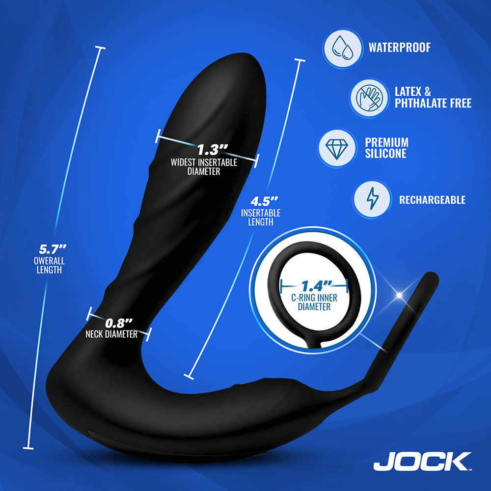 JOCK Electro Shockwave E-Stim Anal Plug w/ C-Ring