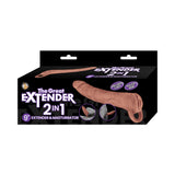 The Great Extender 2 in 1Extender&Masturbator 9in Brown