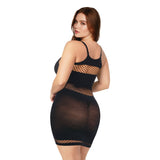 Me You Us Fishnet Mini Dress Black Queen Size