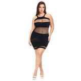 Me You Us Fishnet Mini Dress Black Queen Size